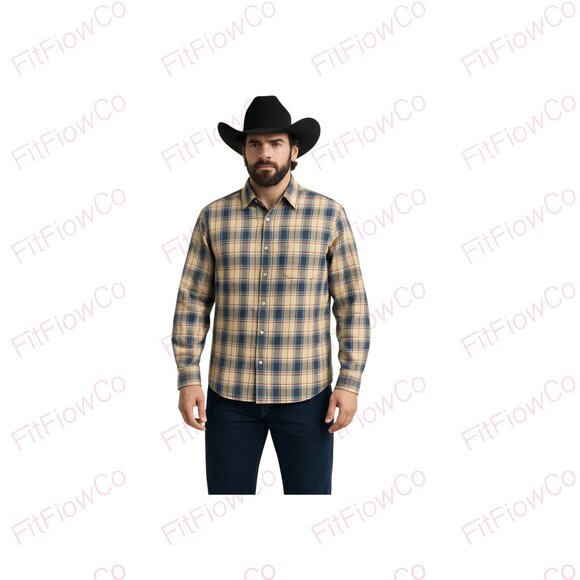 🤠Wrangler Jeans Co. Men’s Plaid Cotton Shirt XL · Western Style ·100% Cotton - Picture 1 of 5